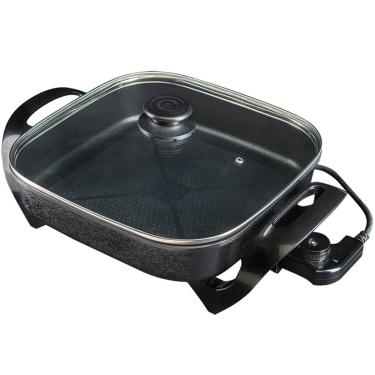 Imagem de Panela Multifuncional Elétrica Quadrada 30cm Grill 220V Antiaderente Portátil Mangiare 1500W Agratto