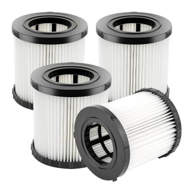 Imagem de (Pacote com 4) Filtros de substituição DCV5801H compatíveis com DEWALT DCV580 Cordless DCV581H DCV5801H 20V MAX aspirador de pó seco e úmido, kit de filtros HEPA, acessórios de peças de vácuo, filtros