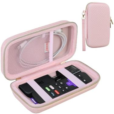 Imagem de BOVKE Capa rígida para controle remoto Roku Voice, Roku Streaming Stick+ / 4K, capa para controle remoto Roku TV Steaming Stick 3820R/3821R/3941R, bolso de malha extra para adaptadores, cabos, estrela
