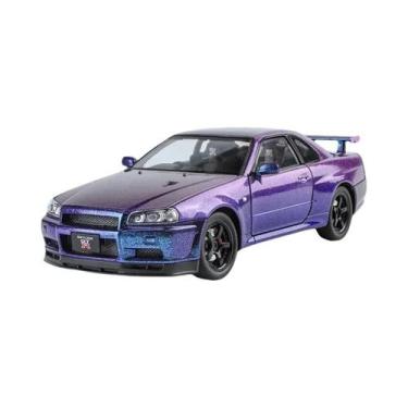 Imagem de Modelo De Carro Em Liga GTR-R34 Escala 1:24 Efeitos Sonoros Autênticos