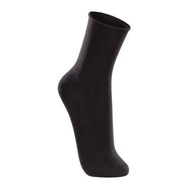 Imagem de 4 Pares Meias Sem Punho Pretas Algodão Lupo 1275.Tamanho 45 a 48.