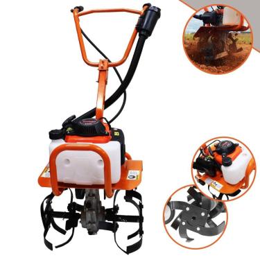 Imagem de Micro Trator Tipo Tobata Vulcan VMC-360S À Gasolina 3,6HP 53 Cilindradas 4 Tempos Ideal na Descompactação de Solo e Areia