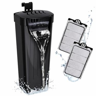 Imagem de GOZILLA Filtro para tanque de tartaruga 74 GPH, tanque de tartaruga de baixo nível de água 3,5 W filtros de aquário para tanques pequenos de até 48 litros incluem 2 cartuchos de reposição. (Preto)