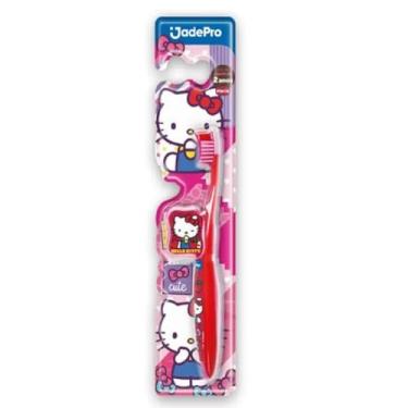 Imagem de escova dental macia jadefrog com protetor hello kitty ref 340h