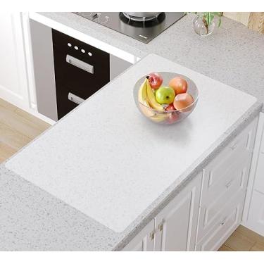 Imagem de Warome Tapete de silicone, 91,44 cm x 60,94 cm, tapetes resistentes ao calor para protetor de bancada, tapete de artesanato de silicone antiaderente/jogos americanos, tapetes de silicone laváveis para balcão de cozinha, tapete de balcão sem vincos - translúcido