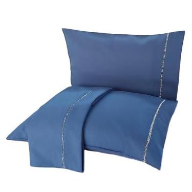 Imagem de Jogo de Cama Casal 3p Lençol sem Elástico + Fronha 100% Algodão Percal