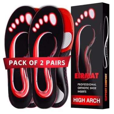 Imagem de EIRMAT Pares De Palmilhas Para Alívio Da Fascite Plantar, Suporte Arco Homens E Mulheres, Gel Atléticas, Ortopédicas Alto, Pés Chatos, Dor