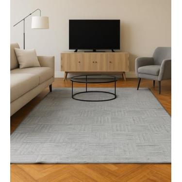 Imagem de Genérico Tapete Decorativo para Sala, Antiderrapante, Moderno e Sofisticado, 200x240 cm (cinza claro)