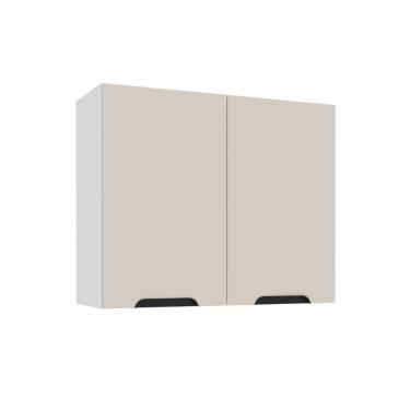 Imagem de Armário Aéreo 2 Portas 80cm Meena Politorno Móveis - Branco/Creme