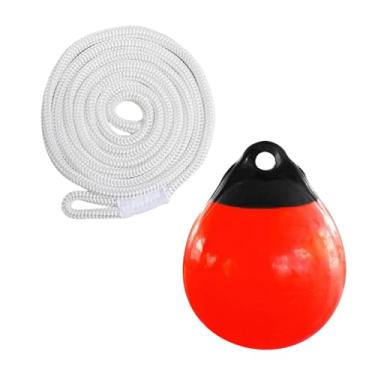 Imagem de Generic Bola de bóia para barco, bóia de ancoragem antirrisco multiuso com corda de 1,5 m para marcação de iates de atracação, Corda Branca