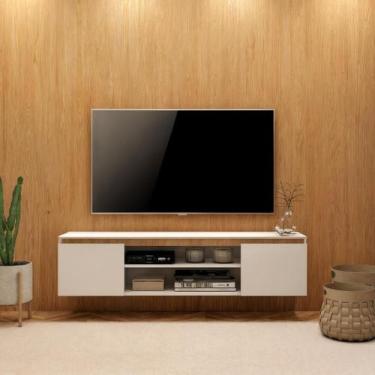 Imagem de Rack Suspenso Minimalista Sala Home Para Tv 55 Polegadas White - DeMov
