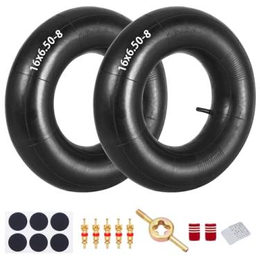 Imagem de Tubo interno 16x6,50/7,50-8 16x650/750-8 com haste de válvula reta compatível com cortador de grama, carrinho de golfe, lançadores de neve, ATV, carrinhos de mão