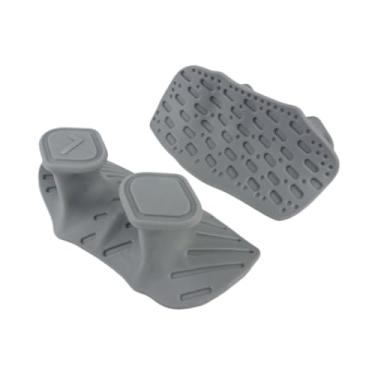 Imagem de UGPLM 2 peças de alças para levantamento de peso, proteção para palma da mão, alças ergonômicas para treino, almofadas de silicone para calistenia e, Cinza