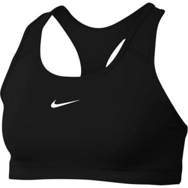 Imagem de Nike Womens Swoosh Medium-Support Padded Sports Bra Black/White L