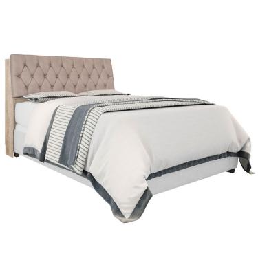 Imagem de Cabeceira Box Queen Isis Amarula Com Capitonê Bege