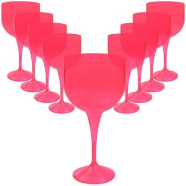 Imagem de 12 Taça de Acrílico Gin Tônica Drink 500ml Rosa Neon Lisa - JLK PLASTI