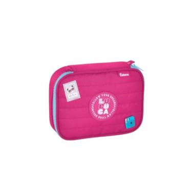 Imagem de Estojo Box Luluca Juvenil Escolar Pandinha 36 Elásticos Teen Rosa