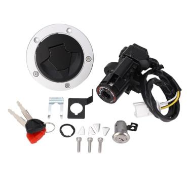 Imagem de Akozon Interruptor de Ignição de Alta Resistência Com Tampa de Gás de Combustível e Conjunto de Trava de Assento, Desempenho Confiável para Motocicletas ZX6R ZX10R Z1000SX, Kit