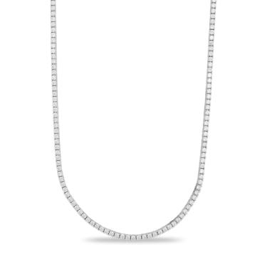 Imagem de GLD Colar de corrente de tênis de corte redondo - corrente gelada para homens e mulheres em amarelo, branco e ouro rosa de micro a 5 mm, 40,6 cm - 61 cm - disponível em canário, gelado e rosa gelado