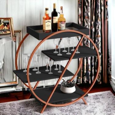 Imagem de Adega JB 4009 Preto e Bronze Bechara - JB Móveis