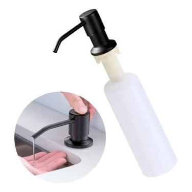 Imagem de Dosador De Detergente Dispenser Para Cuba Inox Embutir Preto