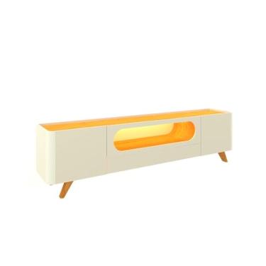 Imagem de Rack para TV até 85 Polegadas com LED com Pés Madeira 210cm MDF Nobre Madeira Maciça