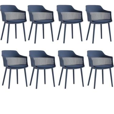 Imagem de Kit com 8 Cadeiras para Sala de Jantar Marcela Azul