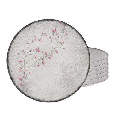 Imagem de Jogo De Pratos Raso 25Cm 6Pcs Porcelana Floralis Tramontina