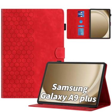 Imagem de Kitzomi Capa para Samsung Galaxy Tab A9 Plus/A9+ 5G modelo 2023 de 11 polegadas (SM-X210/X216/X218), suporte inteligente de visualização em vários ângulos com bolso Auto Wake/Sleep PU capa flip folio