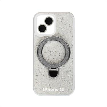 Imagem de Case Capa Capinha Party Com Suporte Para iPhone Brilhante Preto para iPhone (Branco, iPhone 13)