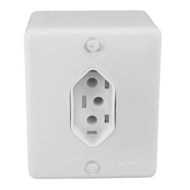 Imagem de KIT 4UNID Tomada Sobrepor Bipolar 2p+t 20a 250v Branca Ilumi