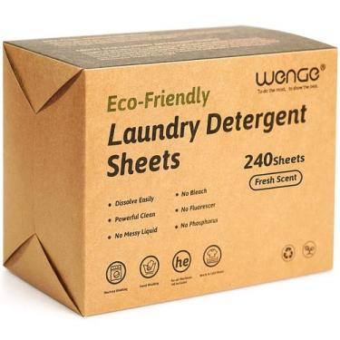 Imagem de Lençóis de detergente para roupa Wenge Eco-Friendly 240 unidades