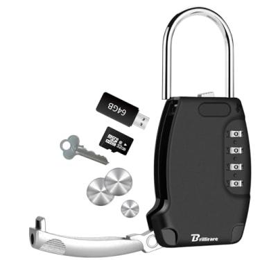 Imagem de SAFELockbox portátil, caixa de armazenamento segura para chaves de liga, caixa de bloqueio de combinação de 4 dígitos suspensa para corretor de imóveis, impermeável, escondedor de chaves de metal