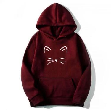 Imagem de Blusa Moletom Canguru Feminino  Gatinho Tumblr Fofo  JDK419 - JOHN CAT