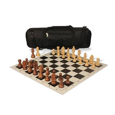 Imagem de Jogo de xadrez clássico e portátil de madeira com bolsa de armazenamento, conjuntos de xadrez requintados, jogo de tabuleiro familiar clássico para crianças, iniciantes e adultos, xadrez portátil de