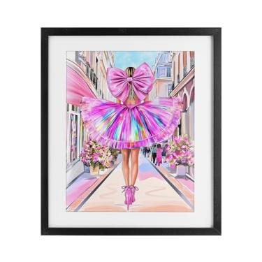 Imagem de Stupell Industries Estampa Prismática Rosa Laço e Vestido Preto Emoldurado sob Vidro Design por Jess Stempel, 40 x 33