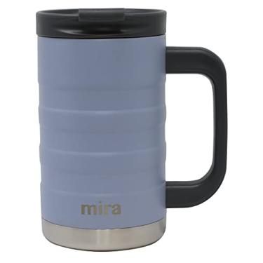 Imagem de MIRA Caneca de café isolada de 400 ml com alça - térmica de aço inoxidável com tampa segura - Copo quente e frio - Olímpico
