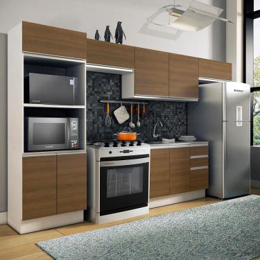 Imagem de Armário de Cozinha Completa Madesa 100% MDF Acordes XA350001 Balcão (Sem Tampo e Pia) Branco/Rustic