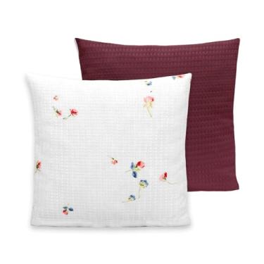 Imagem de Kit 2 Capas de Almofadas 40x40 C/Zíper Piquet Favinho Decoração Luxo (DELICATA - VINHO)