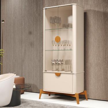 Imagem de Cristaleira com Vidro 3 Portas Buriti JB Móveis - Off White