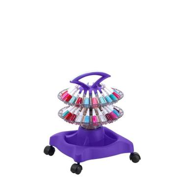 Imagem de Carrinho Auxiliar Manicure 40 Esmaltes Roxo Dompel Style