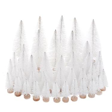 Imagem de Decoração de Natal Yookat Mini Christmas Trees x40 White
