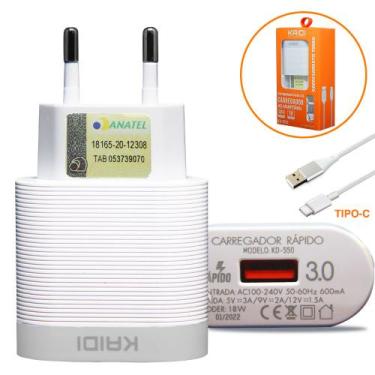 Imagem de Fonte Carregador 3.0 Cabo Turbo 18w Kaidi P/ IOS Android