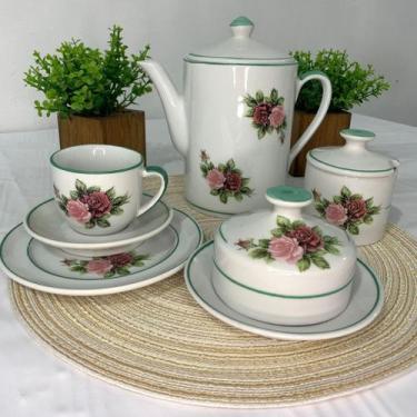 Imagem de Aparelho de chá com  21 peças porcelana branca decorada - AMA Arts