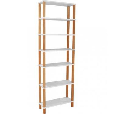 Imagem de Estante Livros 7 Prateleiras Brancas Evolukit