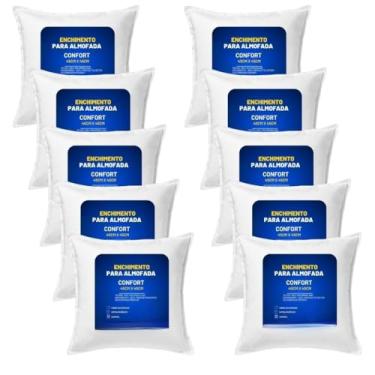 Imagem de Almofadas Decorativas Para Sofá Cheias Kit 2 4 6 10 Unidades Fibra Siliconada Tamanho 45x45(10)