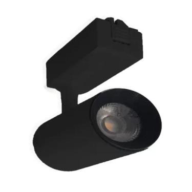 Imagem de Luminária Preta Trilho Spot Led 7W 3500K Branco Quente - AAAtop