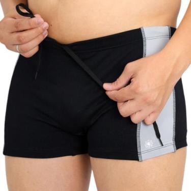 Imagem de Sunga Boxer Bicolor Praia E Piscina - Suport Fitness, Preto, Cinza, P,