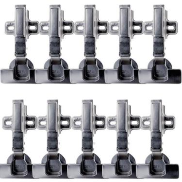 Imagem de Kit 10 Dobradiça Para Moveis 105º Reta Click Slow Capa Fgv - Fgv tn