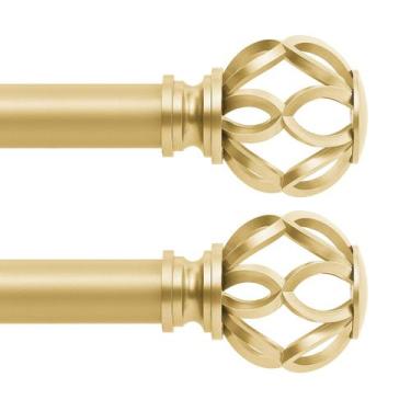 Imagem de Barra de cortina TVWOO Gold Decorative Farmhouse, pacote com 2 unidade